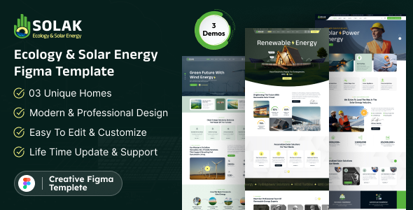 Solak – Ecology & Solar Energy Figma Template – 0 Sold!