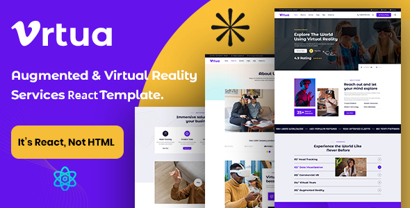 Vrtua – Augmented & Virtual Reality Services React JS Template – 0 Sold!