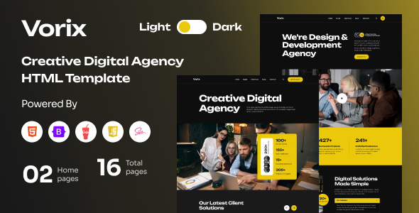 Vorix – Creative Digital Agency HTML Template – 0 Sold!