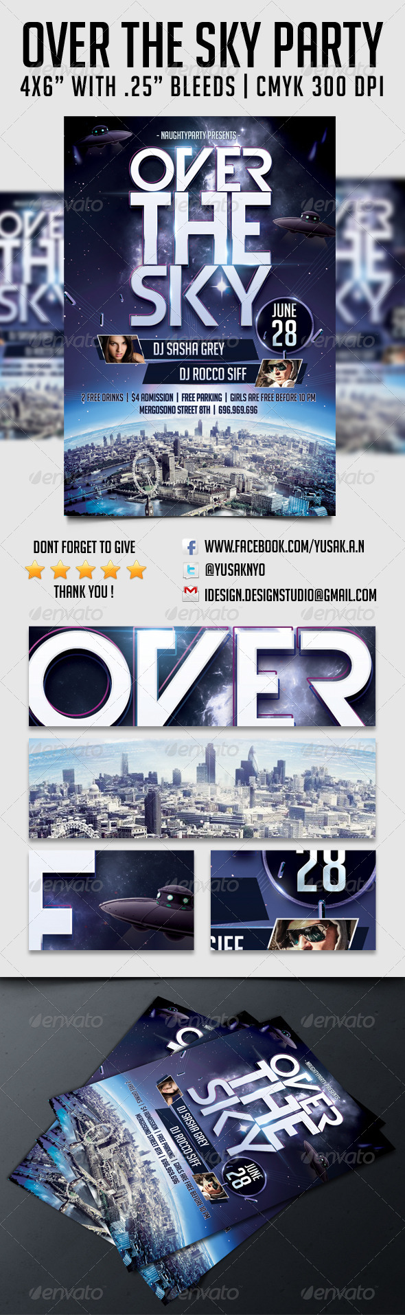 Over The Sky Flyer Template