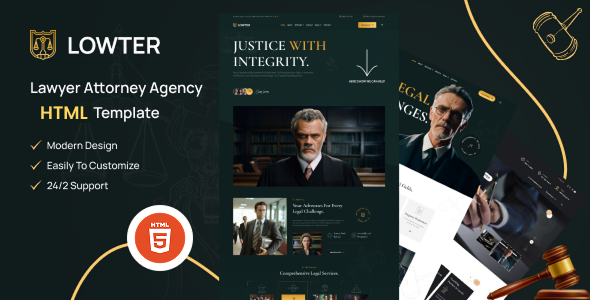 Lowter-Lawyer Attorney Agency HTML Template – 0 Sold!