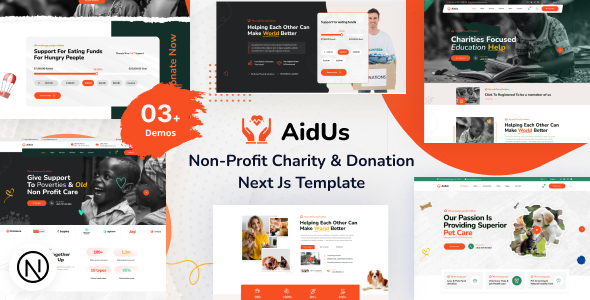 AidUs – Charity Nonprofit Next Js Template – 0 Sold!