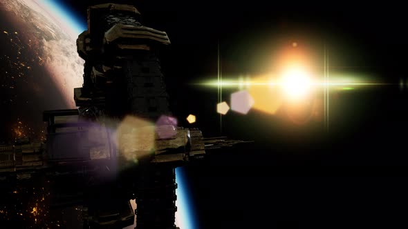 International Space Station Over the Planet Earth alt