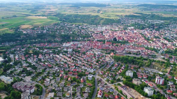 Aerial View Rottenburg Am Neckar, Germany.