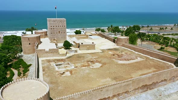 Aerial view of Sohar Castle, Oman