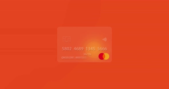 Neutral Credit Card on Colorful Background Rendered with the Glassmorphism Effect