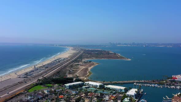 Silver Strand Beach in and the San Diego Bay