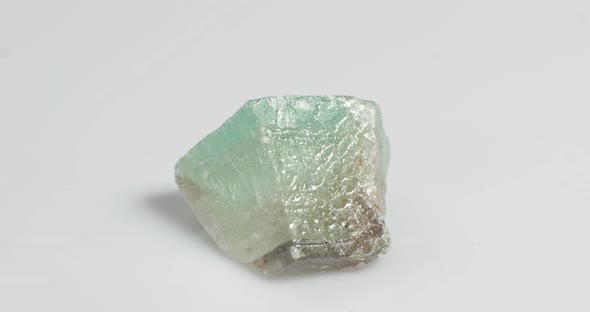 Green Calcite on a White Background