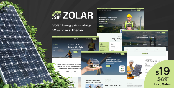 Zolar – Solar Energy WordPress Theme – 0 Sold!