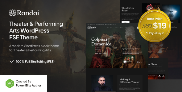 Randai – Theater Entertainment & Performing Arts FSE WordPress Theme – 0 Sold!