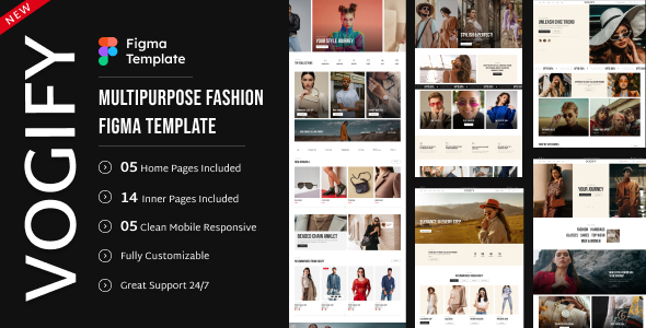 Vogify – Multipurpose eCommerce Figma Template – 0 Sold!