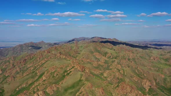 Aerial View of Mountains in Yol Valley Mongolia