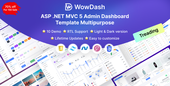 WowDash – ASP .NET MVC 5 – Tailwind CSS – Admin Dashboard Template – 0 Sold!