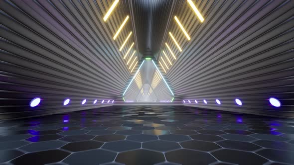 Neon Metal Techno Futuristic Tunnel Digital Corridor Electro Led alt