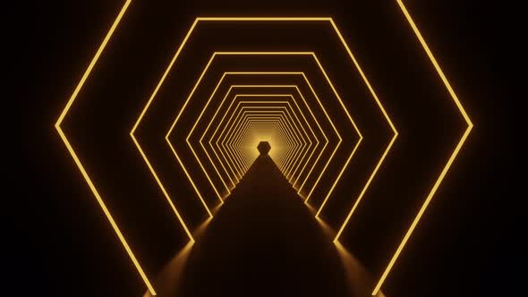 Yellow neon tunnel loop