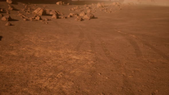 Fantastic Martian Landscape in Rusty Orange Shades alt