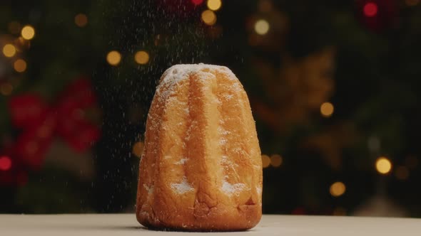 Powdered sugar on Pandoro