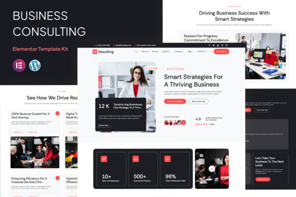 Nesulting – Business Consulting Elementor Template Kit – 0 Sold!