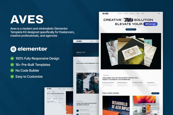 Aves – Digital Agency & Creative Studio Elementor Template Kit – 0 Sold!