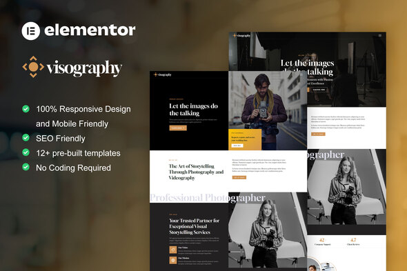 Visography – Photography & Portfolio Elementor Template Kit – 0 Sold!