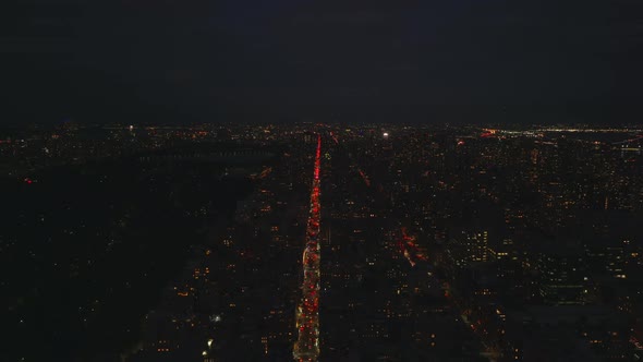 Aerial Panoramic View of Night City