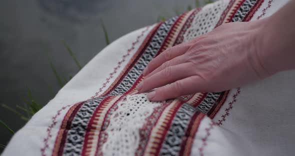 Ukrainian Embroidered Shirt Hand Leads on the Embroidered Shirt