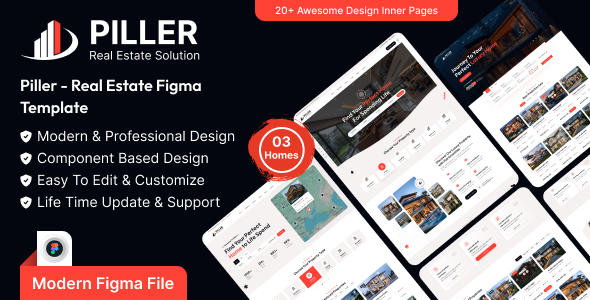 Piller – Real Estate Figma Template – 0 Sold!