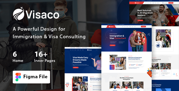 Visaco – Immigration Visa Consulting Figma Template – 0 Sold!