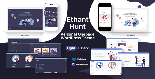 Ethant Hunt - Personal Onepage WordPress Theme