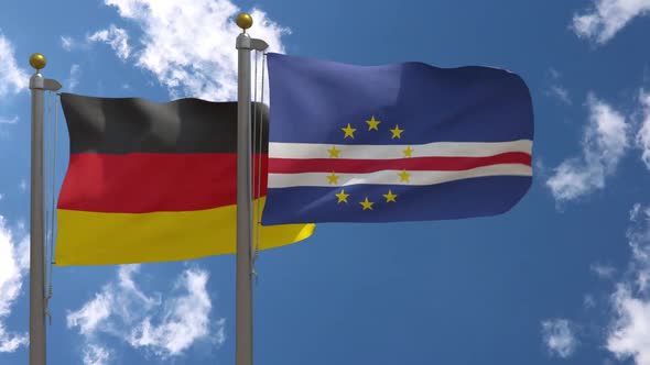 Germany Flag Vs Cape Verde On Flagpole