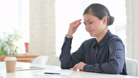 Indian Woman Writing on Paper 