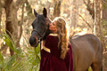 woman in medieval dress with horse - PhotoDune Item for Sale