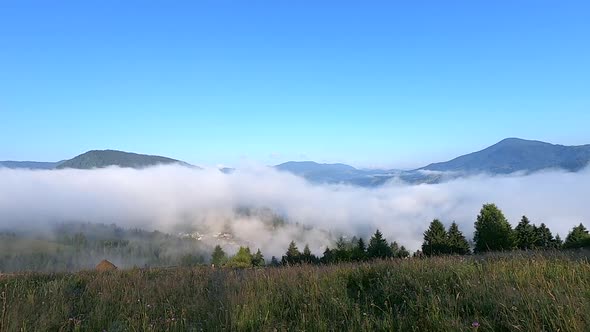 Morning Fog Dissipates in the Mountains
