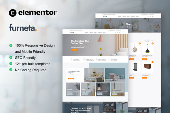 Furneta - Furniture Shop Elementor Template Kit