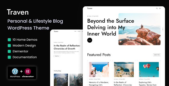 Traven – Personal & Lifestyle Blog WordPress Theme – 0 Sold!