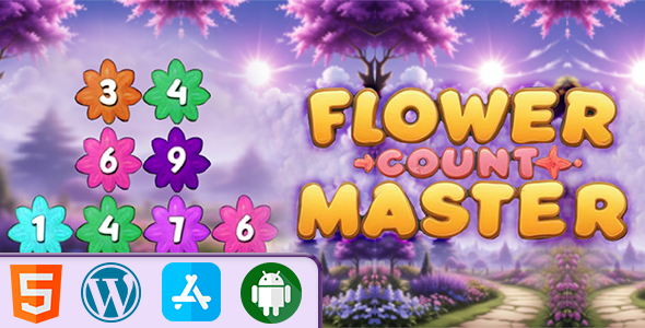 Flower Count Master - HTML5 Construct3 Game