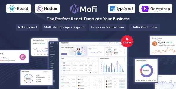 Mofi - React JS Admin Dashboard Template
