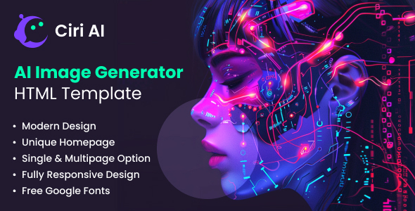 AI Image Generator HTML Template – Ciri AI – 0 Sold!