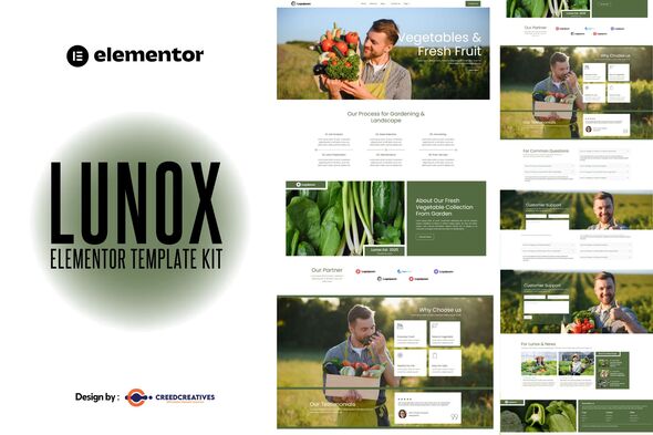 Lunox – Agriculture Farm & Farmers Elementor Template Kit – 0 Sold!