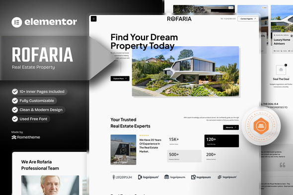 Rofaria – Real Estete Property Elementor Template Kit – 0 Sold!