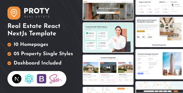 Proty – Real Estate React Nextjs Template – 0 Sold!