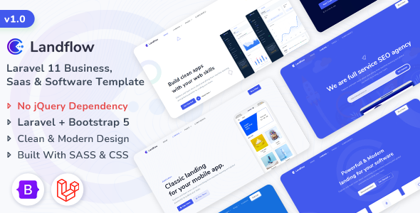 Landflow – Laravel Multipurpose Business, Saas & Software Template – 0 Sold!
