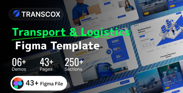 Transcox – Transport & Logistics Figma Website Template – 0 Sold!