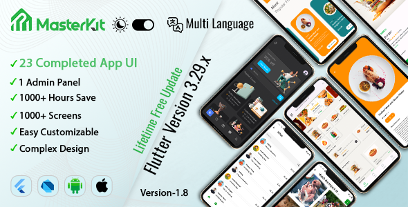 MasterKit Flutter Glassmorphism UIKIT (Multipurpose UI Template for Flutter)