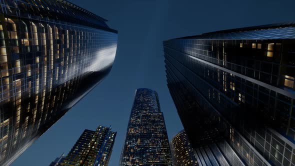 City Skyscrapers at Night