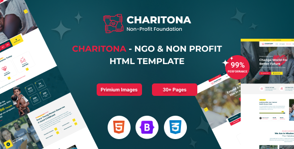 Charitona – Charity & Nonprofit HTML Template – 0 Sold!