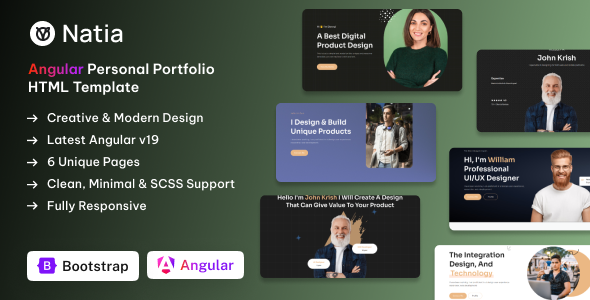 Natia – Angular Personal Portfolio Template – 0 Sold!