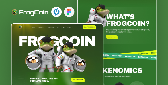 Frogcoin — Cryptocurrency Unbounce Template – 0 Sold!