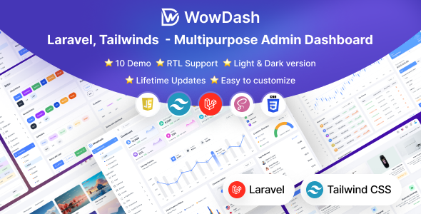 WowDash – Laravel Tailwinds – Multipurpose Admin Dashboard Template – 0 Sold!