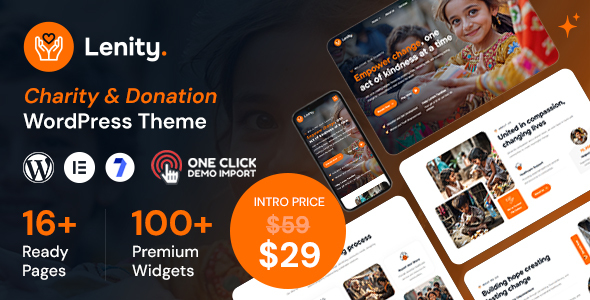 Lenity – Charity & Donation WordPress Theme – 0 Sold!